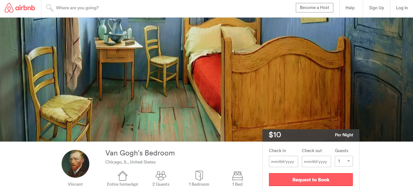 Van Gogh's Bedroom on Airbnb 