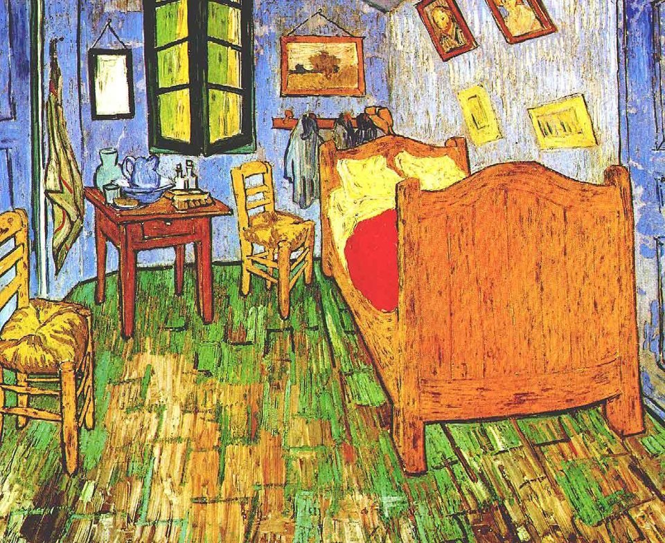 Vincent van Gogh's bedroom in Arles, France Second version, September 1889. Oil on canvas, 72 x 90 cm, Art Institute of Chicago