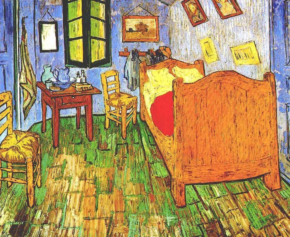 Vincent van Gogh's bedroom in Arles, France Second version, September 1889. Oil on canvas, 72 x 90 cm, Art Institute of Chicago Vincent van Gogh's bedroom in Arles, France Second version, September 1889. Oil on canvas, 72 x 90 cm, Art Institute of Chicago