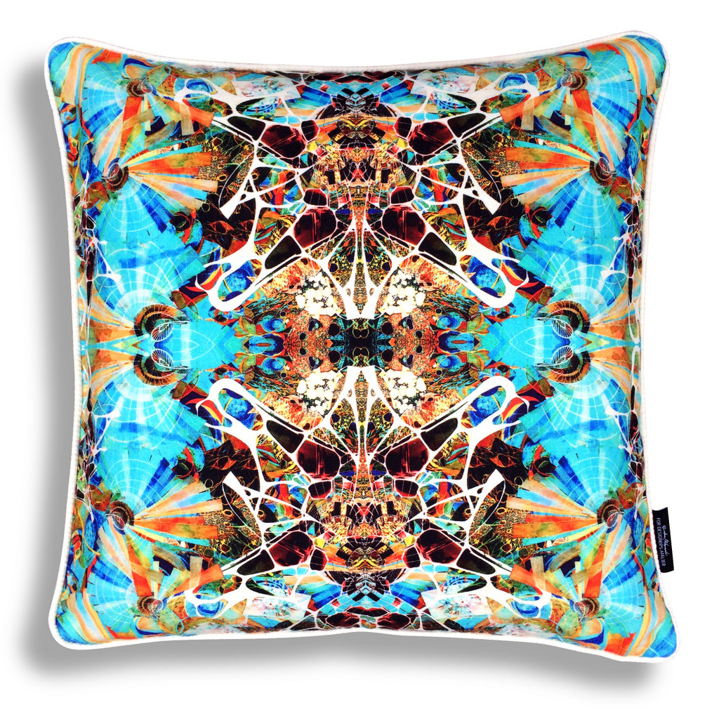 Kaleidoscope Linen Cushion Summer