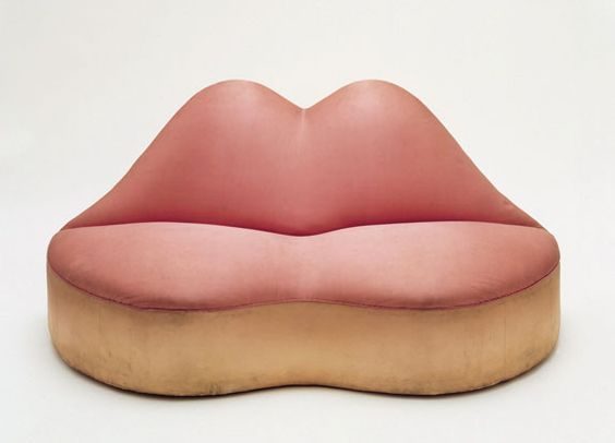 Mae West Lips Sofa, 1937 - A surrealist piece of furniture designed by Edward James and Salvador Dali.