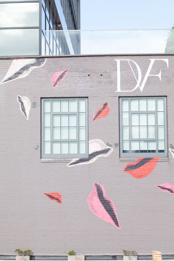 Diane von Furstenberg’s live/work space in Manhattan’s Meatpacking District. The building's whimsical facade includes DVF's trademark lips Photograph by David Cortes.