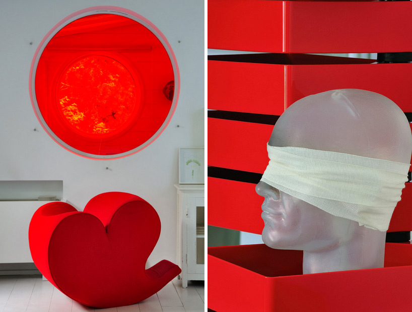 Fabio Novembre house studion in Milan. Lovely red details Images © Molteni & Motta, Courtesy of Home Portraits.