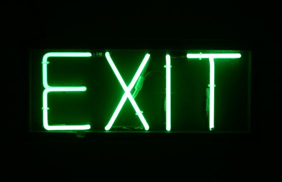 Green Exit Neon Light, Image via Pinterest