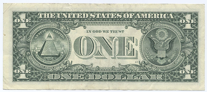 The reverse of the United States one-dollar bill has been green since 1861, giving it the popular name greenback.